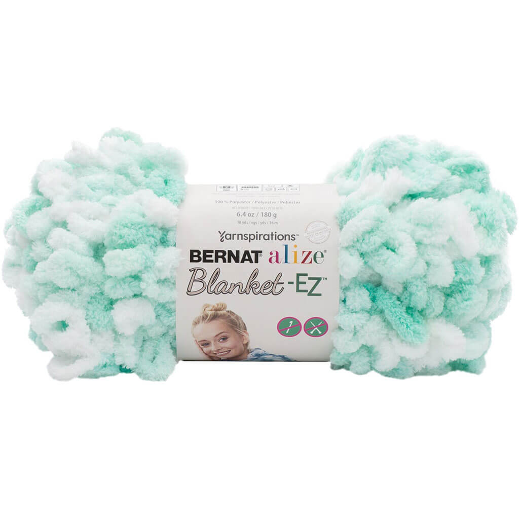 Bernat Alize Blanket-EZ Yarn, White Mint