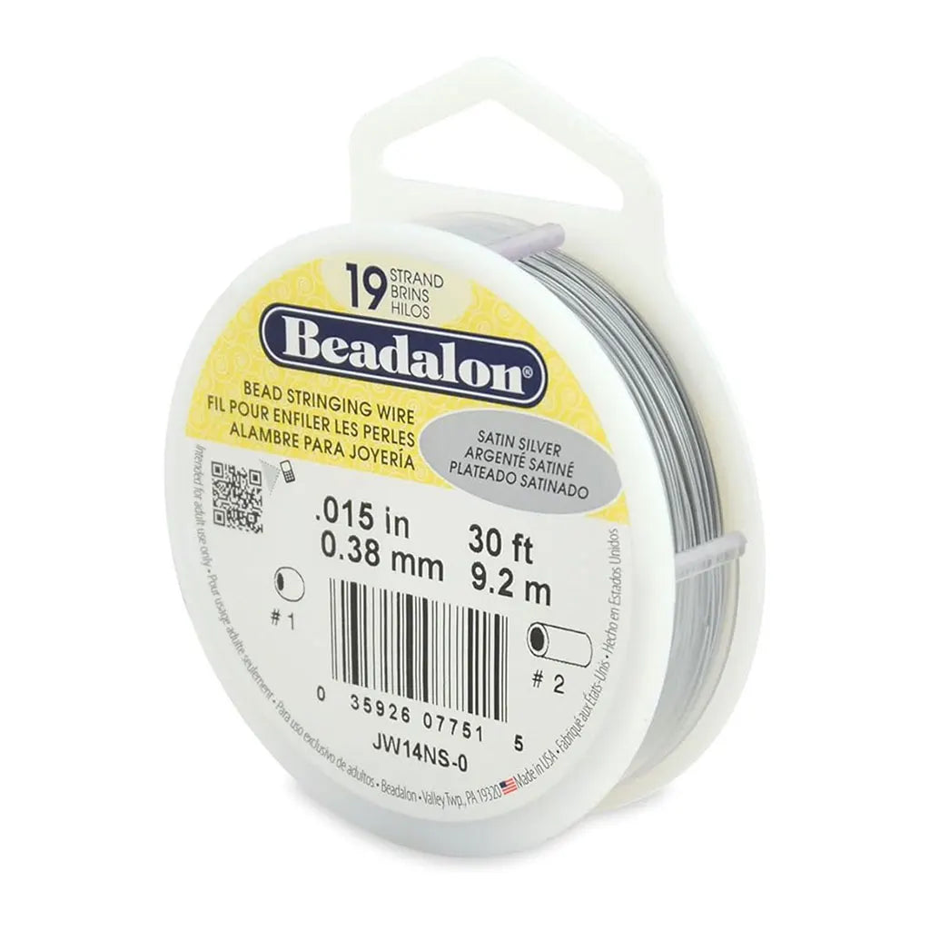 Beadalon Silver 19 Strand Satin Wire, 30ft