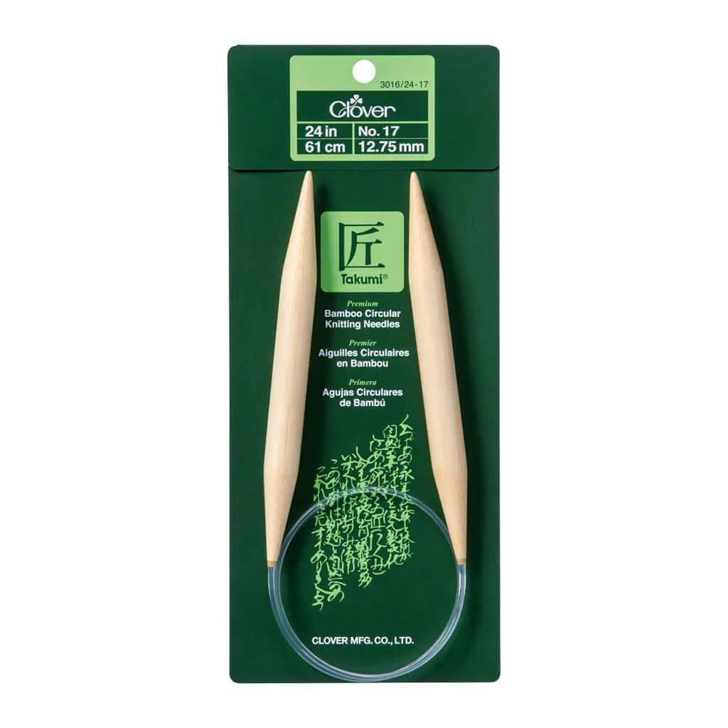 Bamboo Circular Knitting Needles 24in Size 17