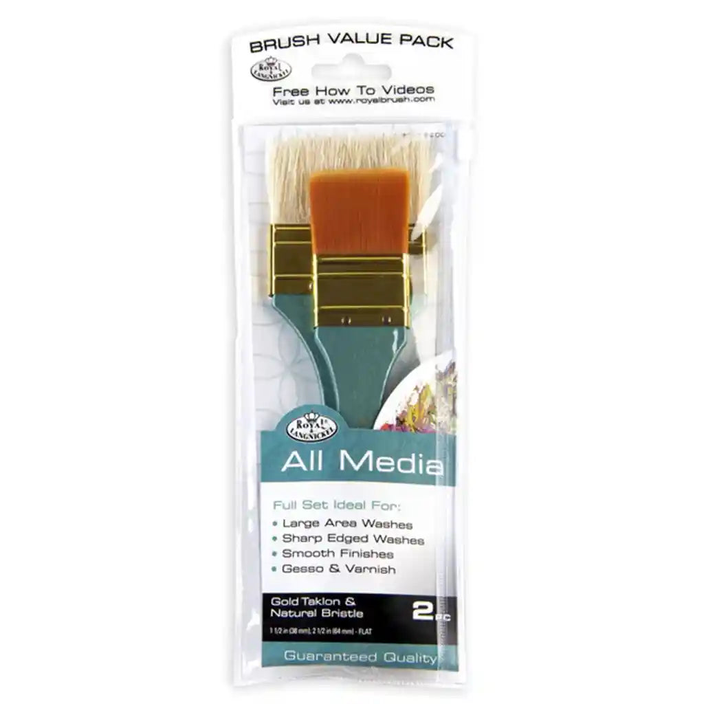 2pc All Media Large Area Brush Set
