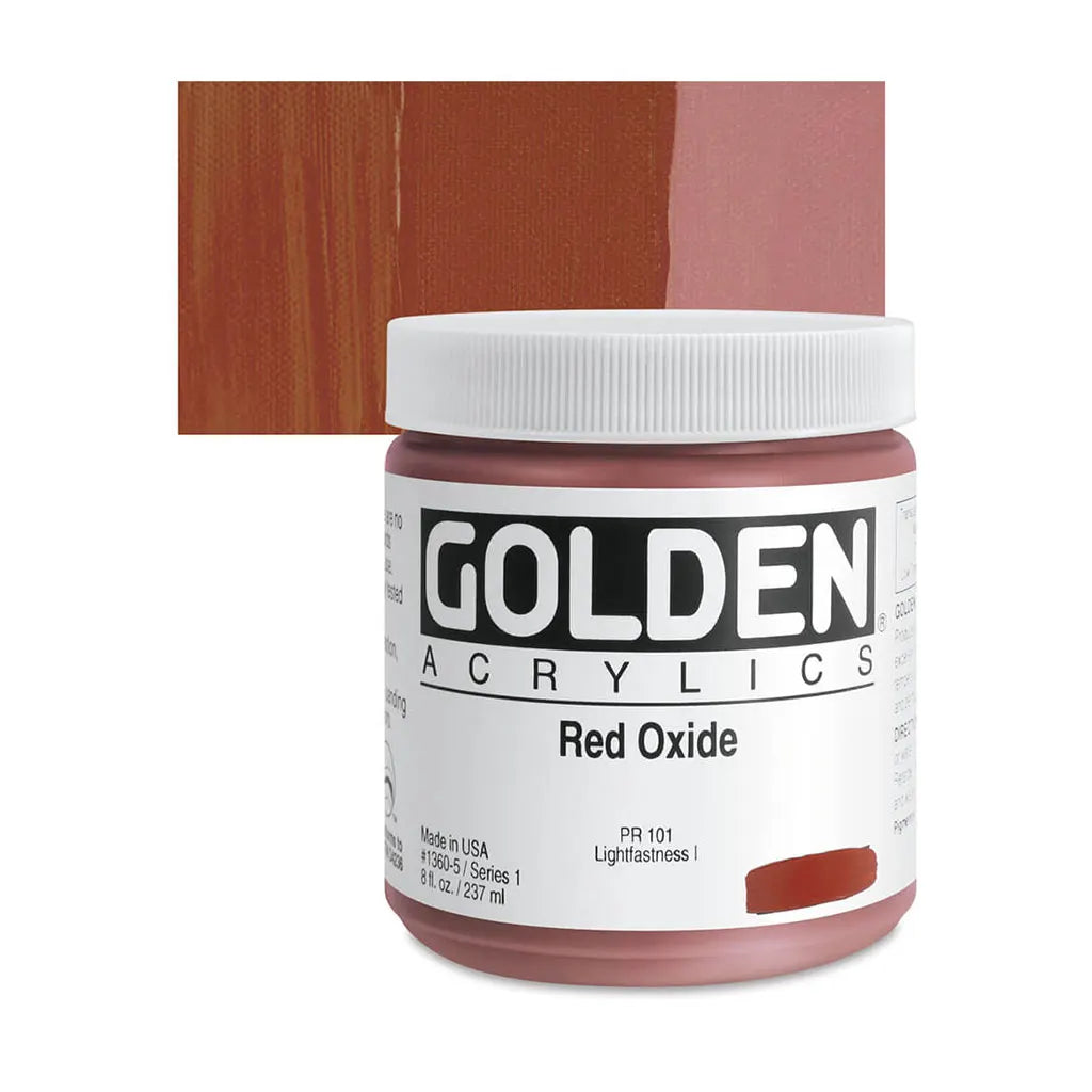 Golden Heavy Body Acrylic 8oz Red Oxide S1