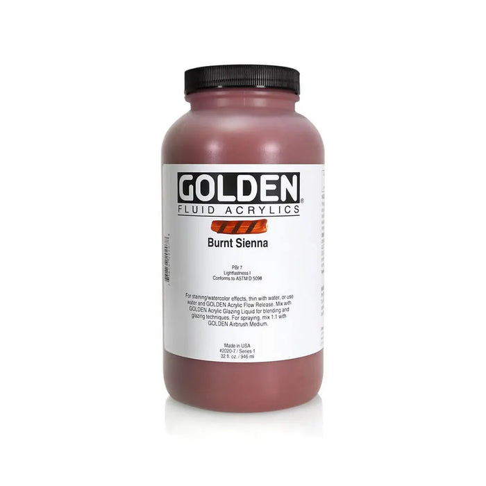 Golden Fluid Acrylic 32oz Burnt Sienna S1