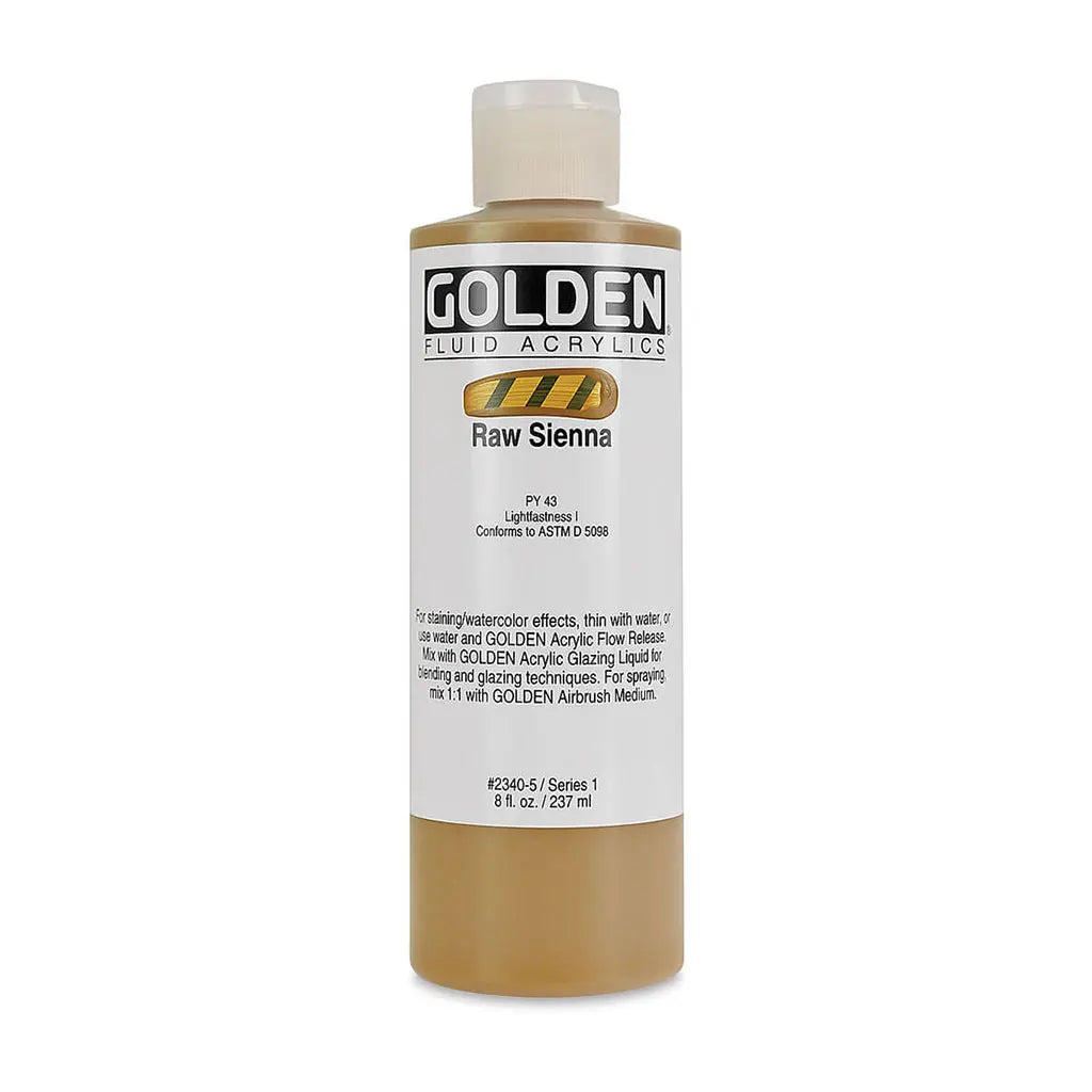 Golden Fluid Acrylic 8oz Raw Sienna S1