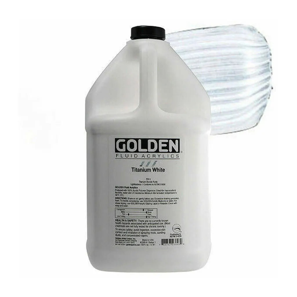 Golden Fluid Acrylic 128oz Titanium White S1