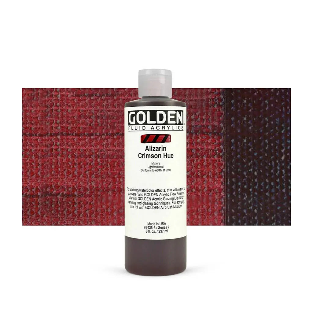 Golden Fluid Acrylic 8oz Alizarin Crimson Hue S7