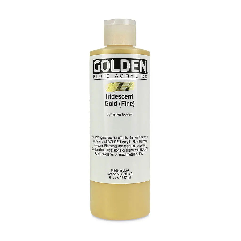 Golden Fluid Acrylic 8oz Iridescent Gold (Fine) S6