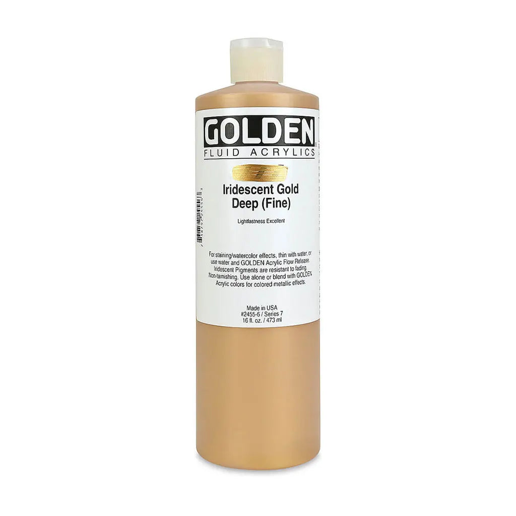 Golden Fluid Acrylic 16oz Irid. Gold Deep (Fine) S7