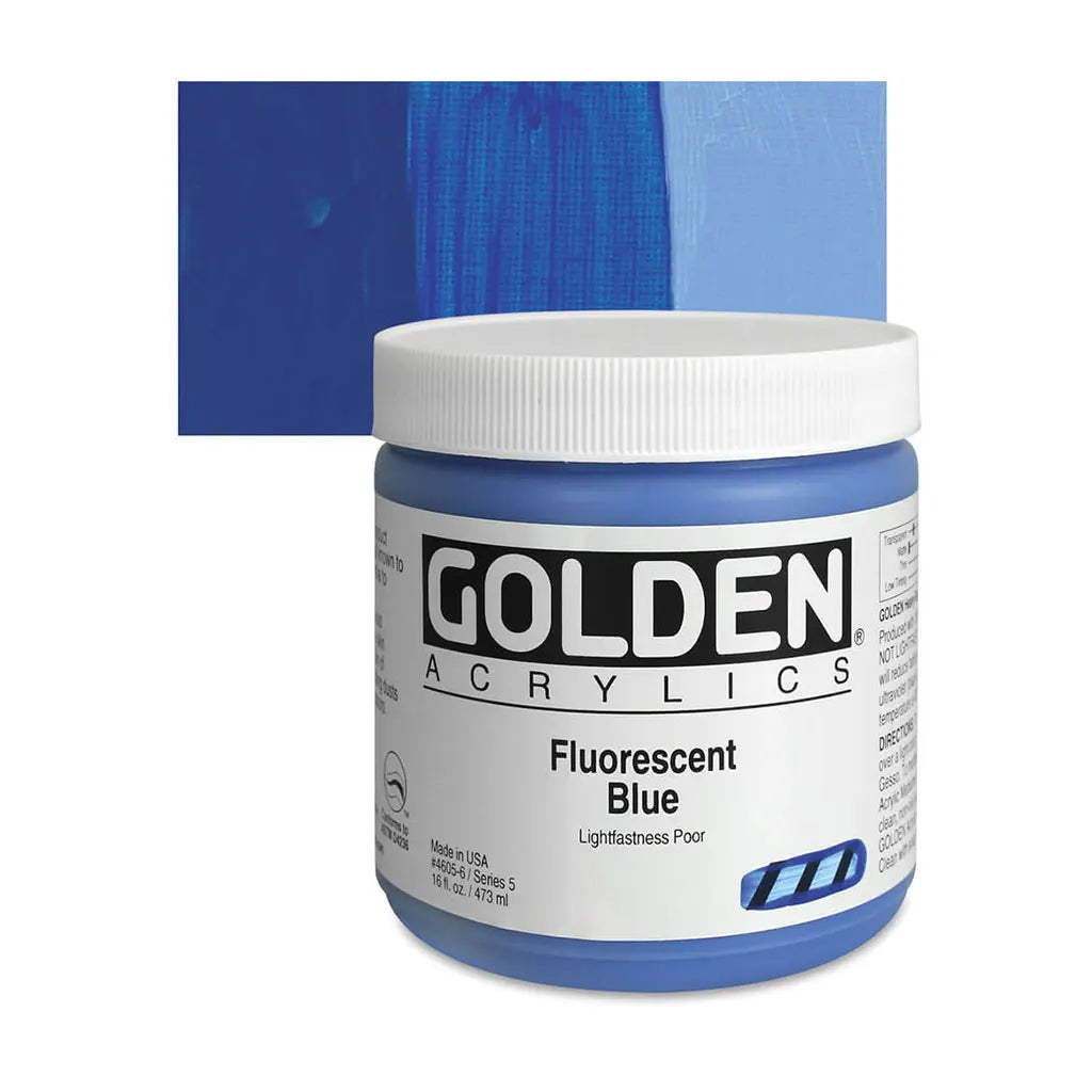 Golden Heavy Body Acrylic 16oz Fluorescent Blue S5