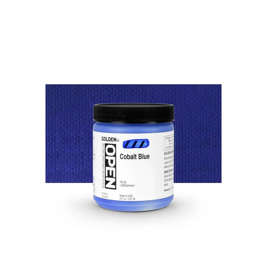Golden OPEN Slow-Drying Acrylic Paint 8oz Cobalt Blue S8