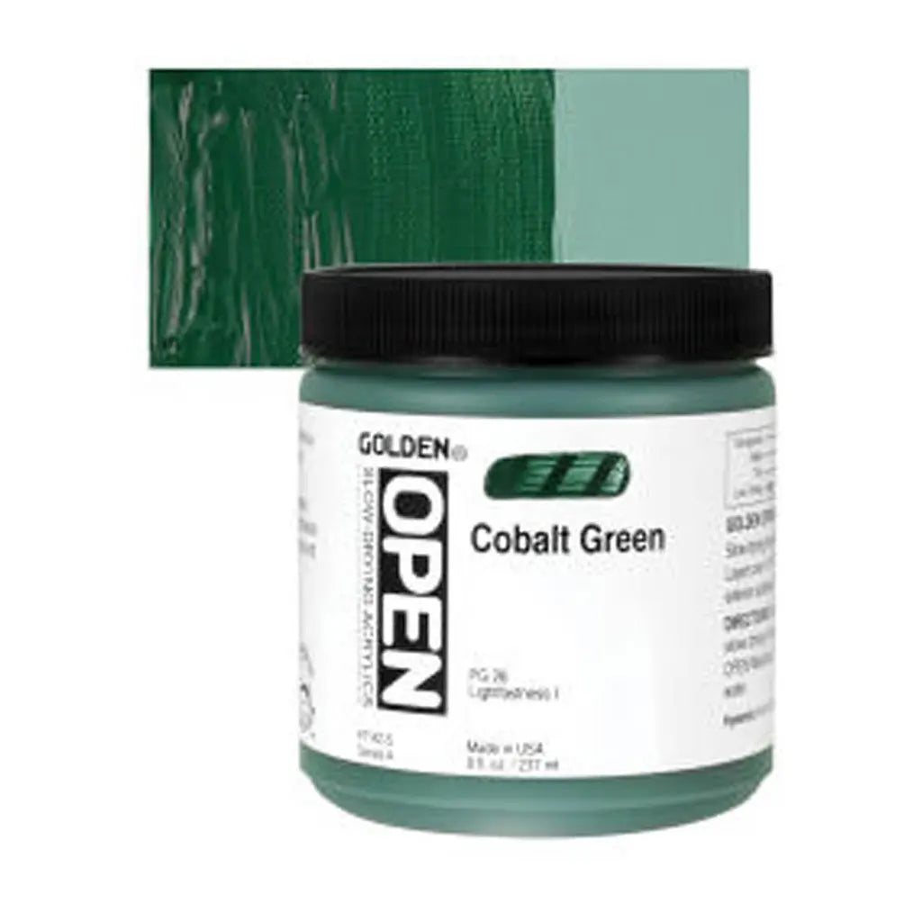 Golden OPEN Slow-Drying Acrylic Paint 8oz Cobalt Green S4