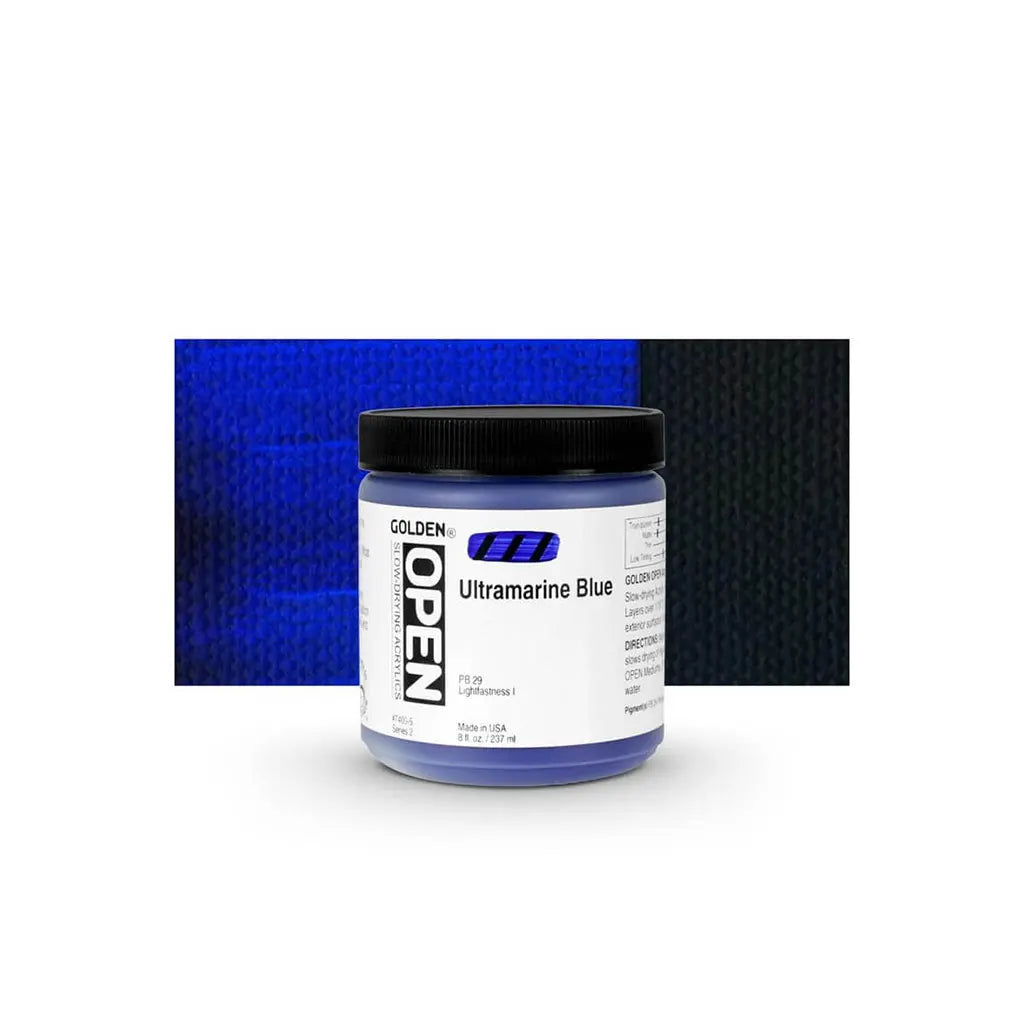 Golden OPEN Slow-Drying Acrylic Paint 8oz Ultramarine Blue S2