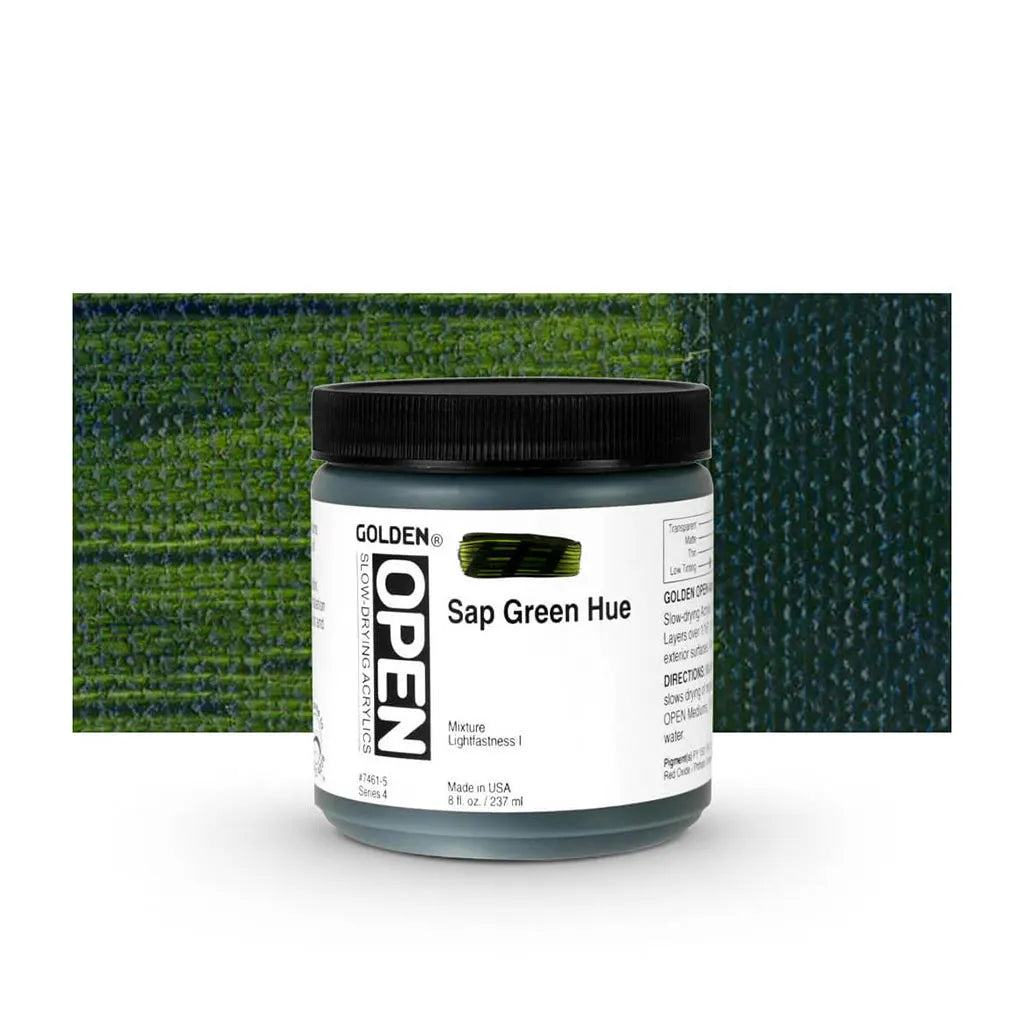 Golden OPEN Slow-Drying Acrylic Paint 8oz Sap Green Hue S4