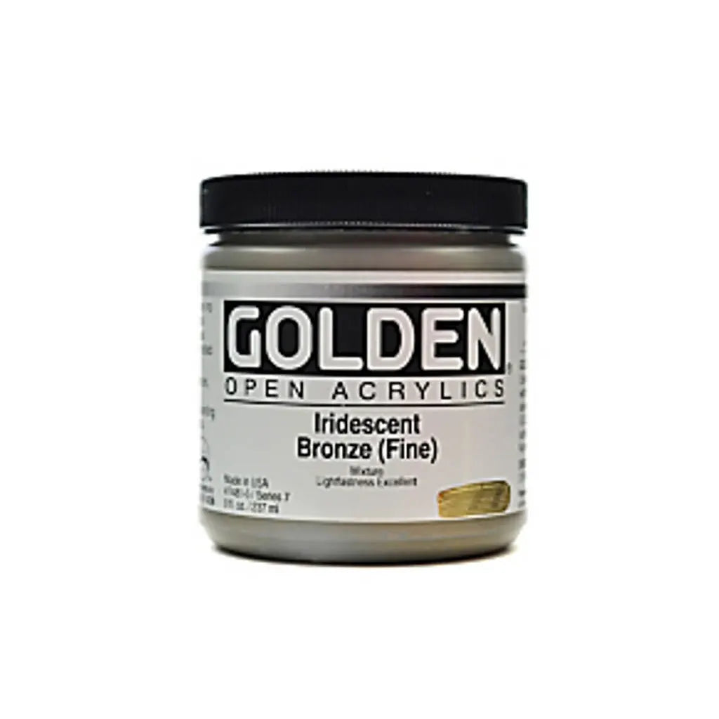 Golden OPEN Slow-Drying Acrylic Paint 8oz Iridescent Bronze (Fine) S7