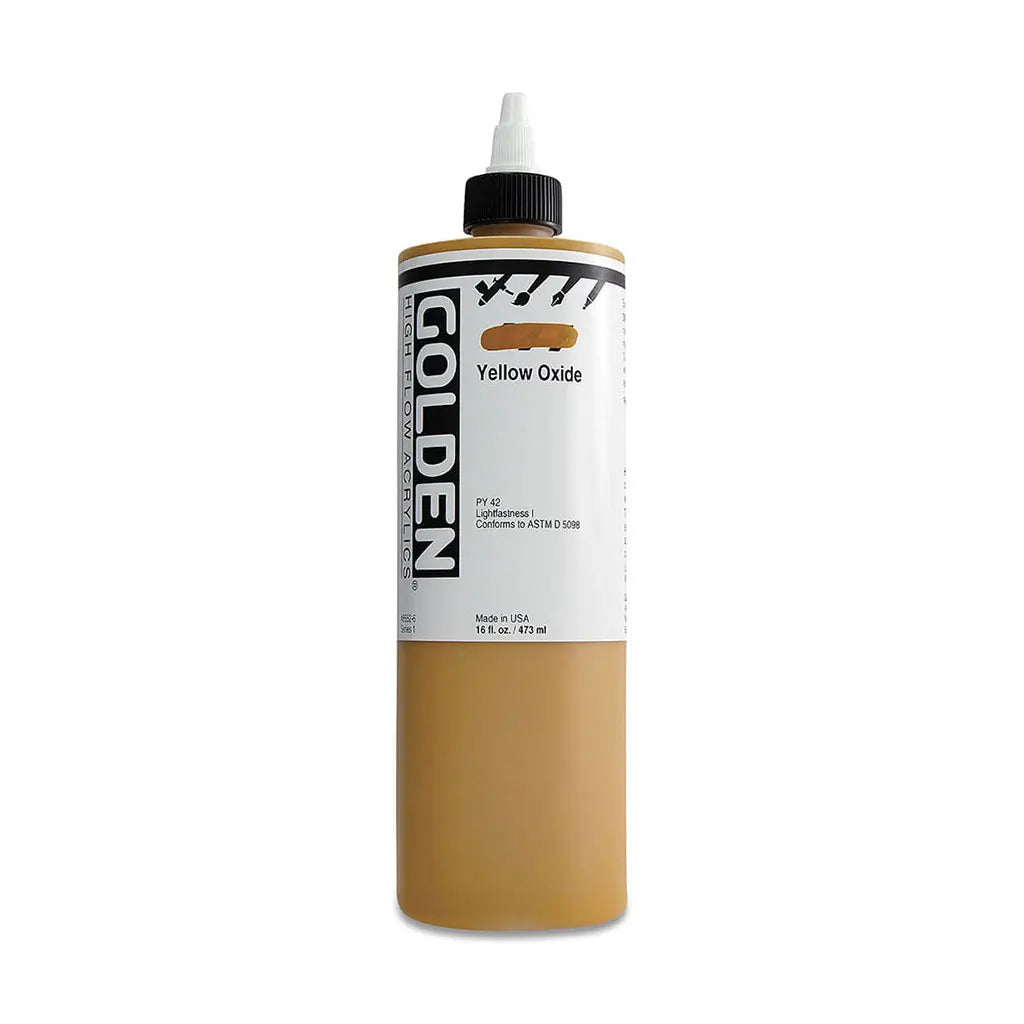 Golden High Flow Acrylic Paint 16oz Yellow Oxide S1