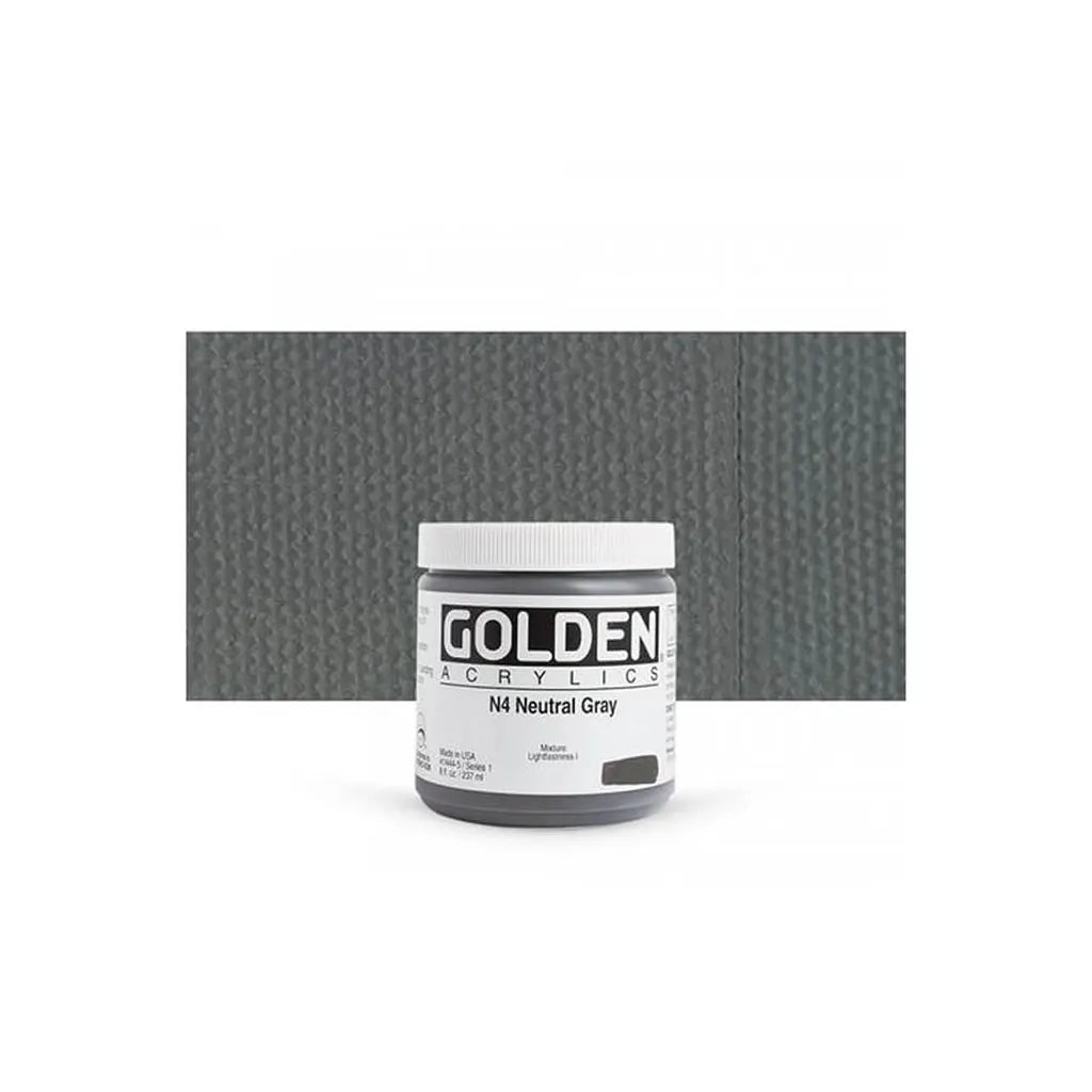 Golden Heavy Body Acrylic 8oz N4 Neutral Gray S1