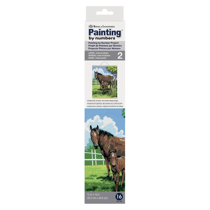 Painting by Number Scroll Mare & Foal