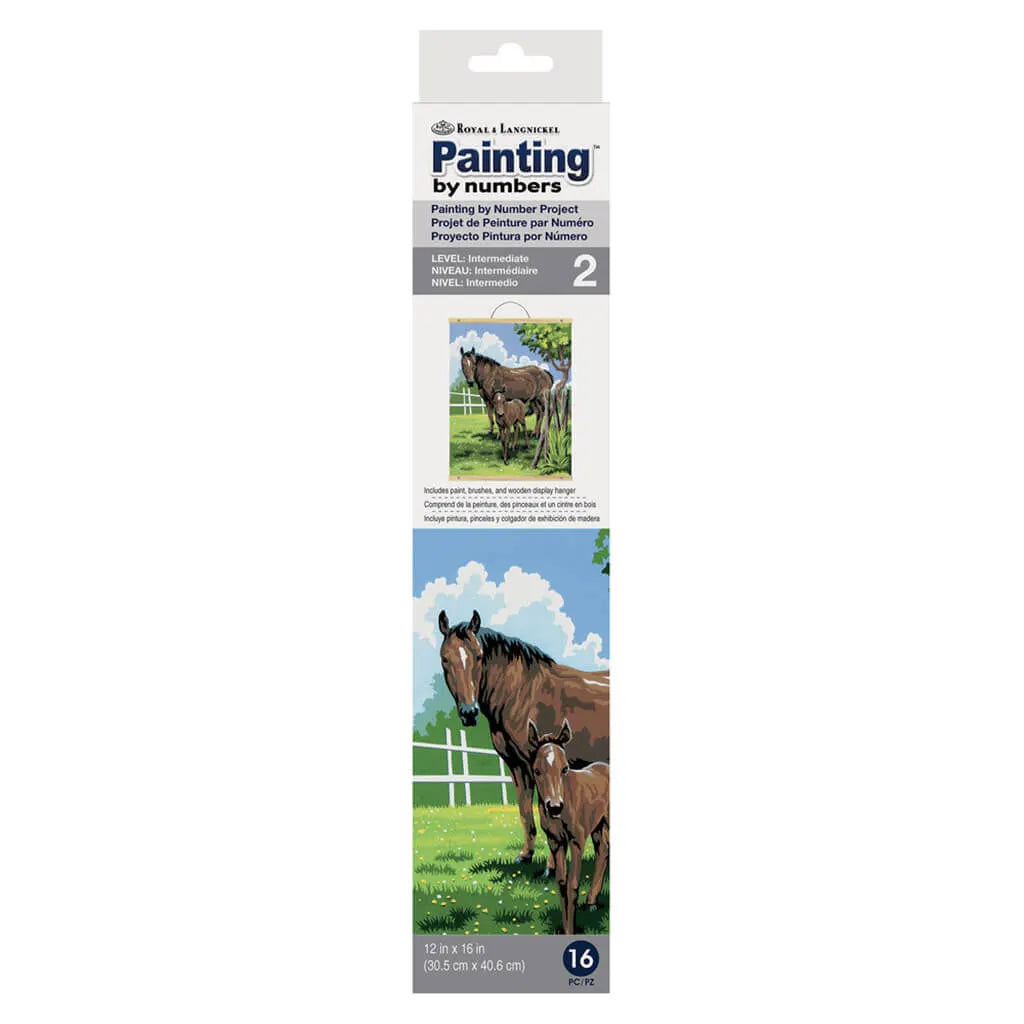 Painting by Number Scroll Mare &amp; Foal