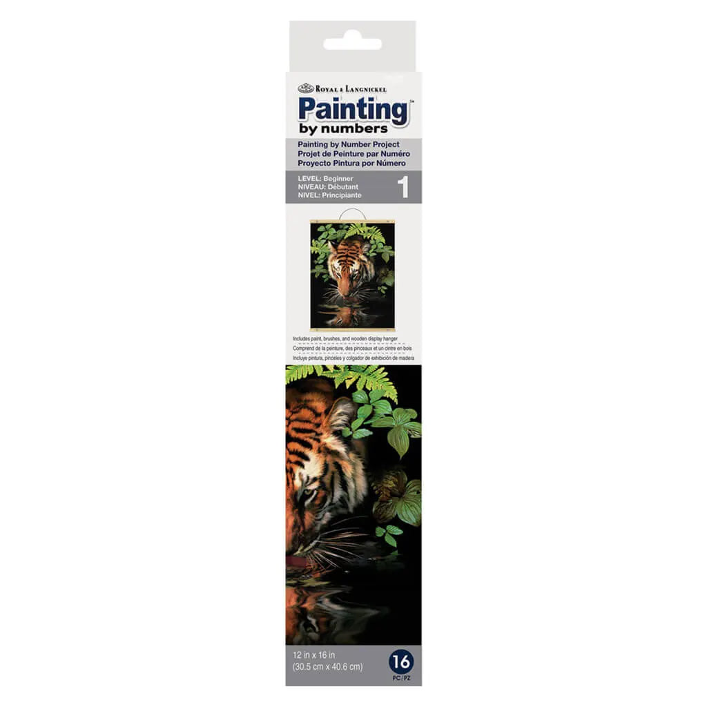 painting by number scroll thirsty tiger