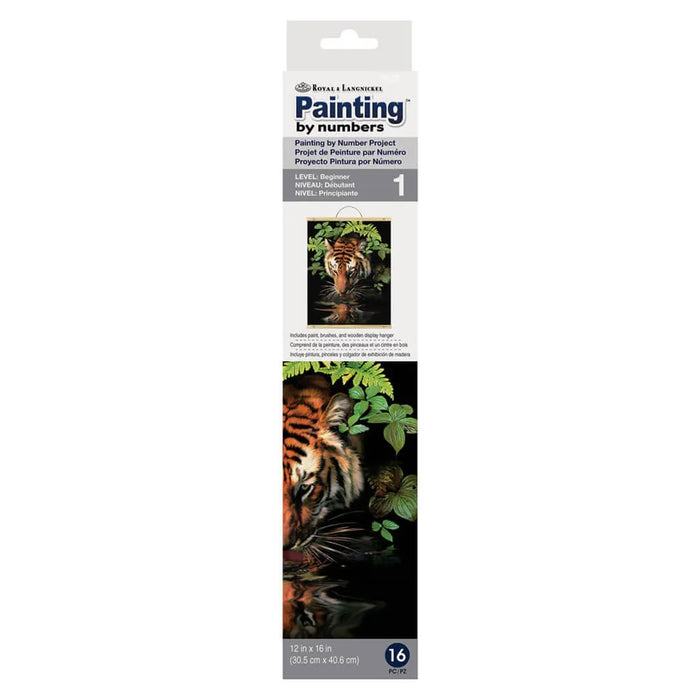 painting by number scroll thirsty tiger