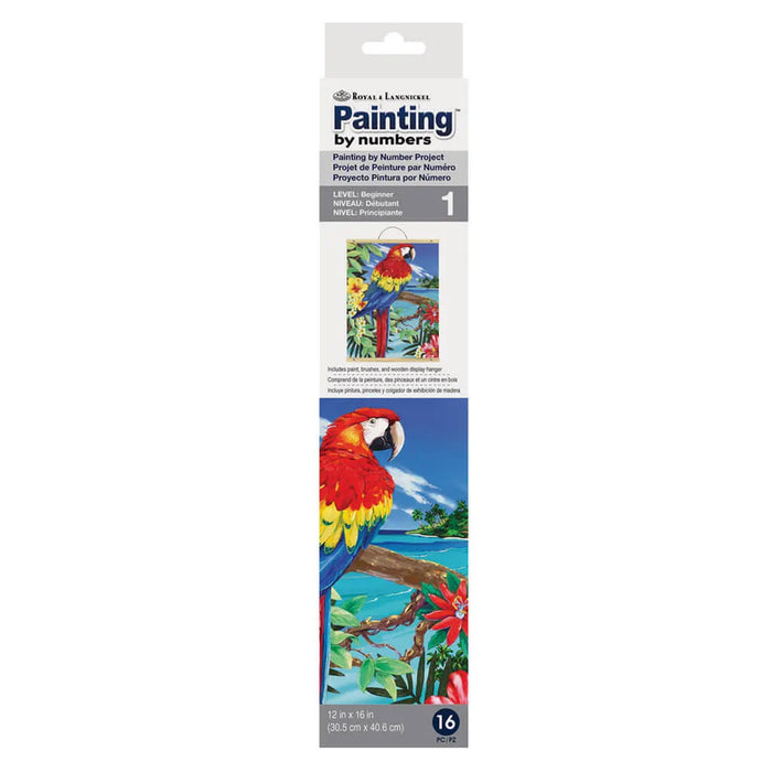 Painting by Number Scroll Red Scarlet Macaw
