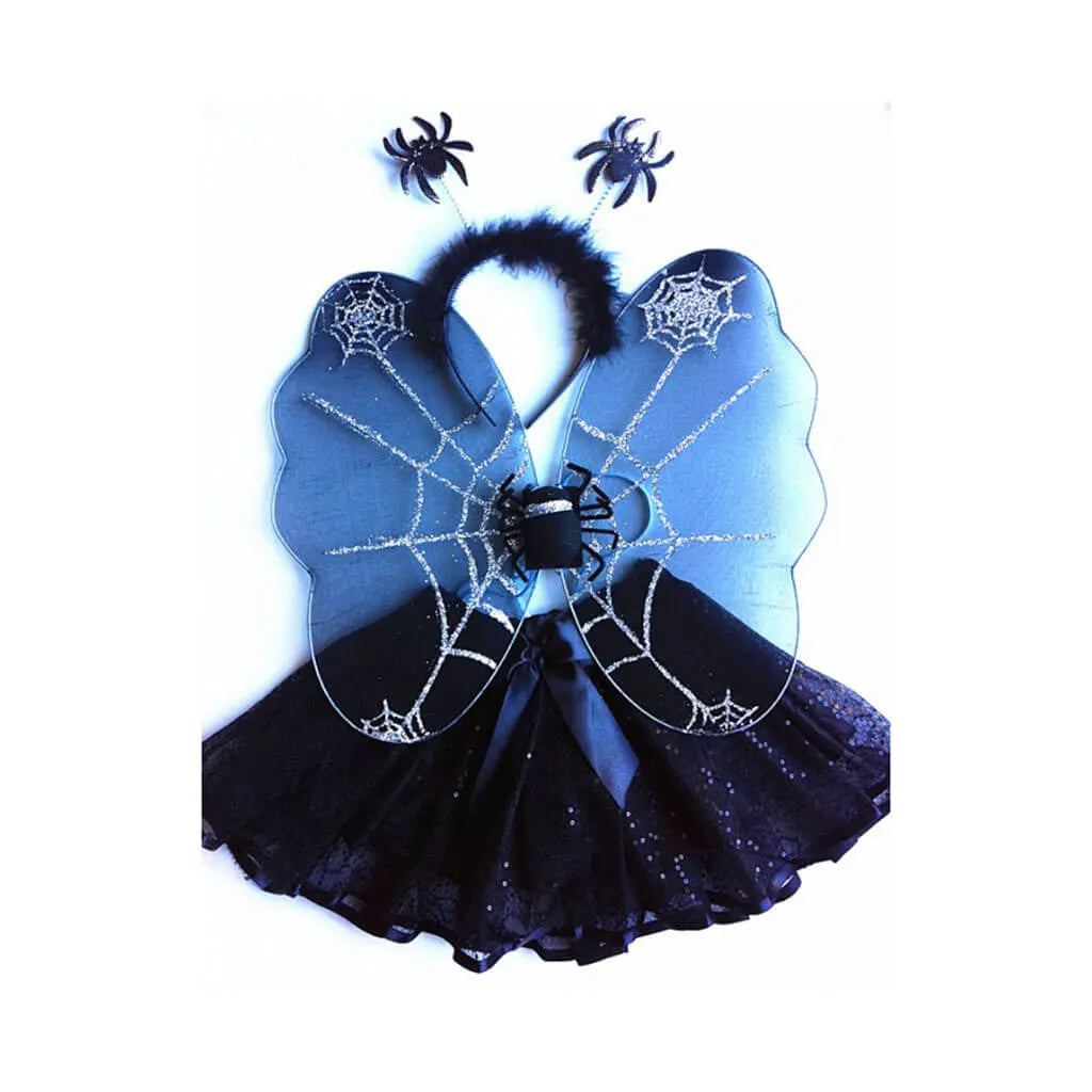 Glitter Spider Set Black