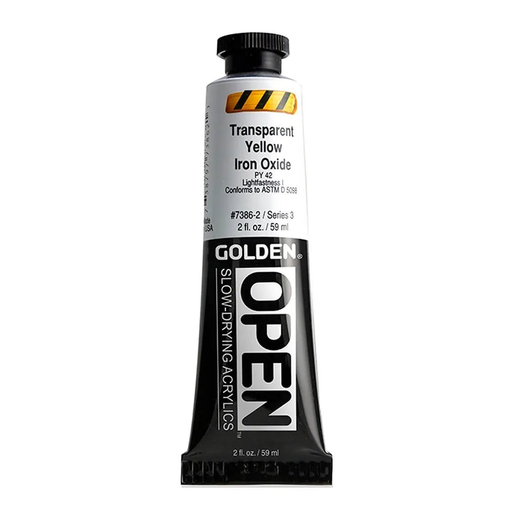 Golden OPEN Slow-Drying Acrylic Paint 2oz Transp Yellow Iron Oxide S3