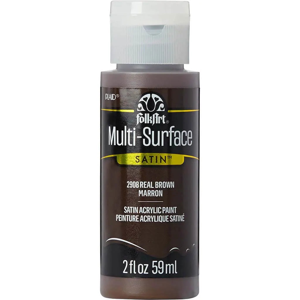 PLAID Folkart Multi-Surface Satin, 2oz, Real Brown