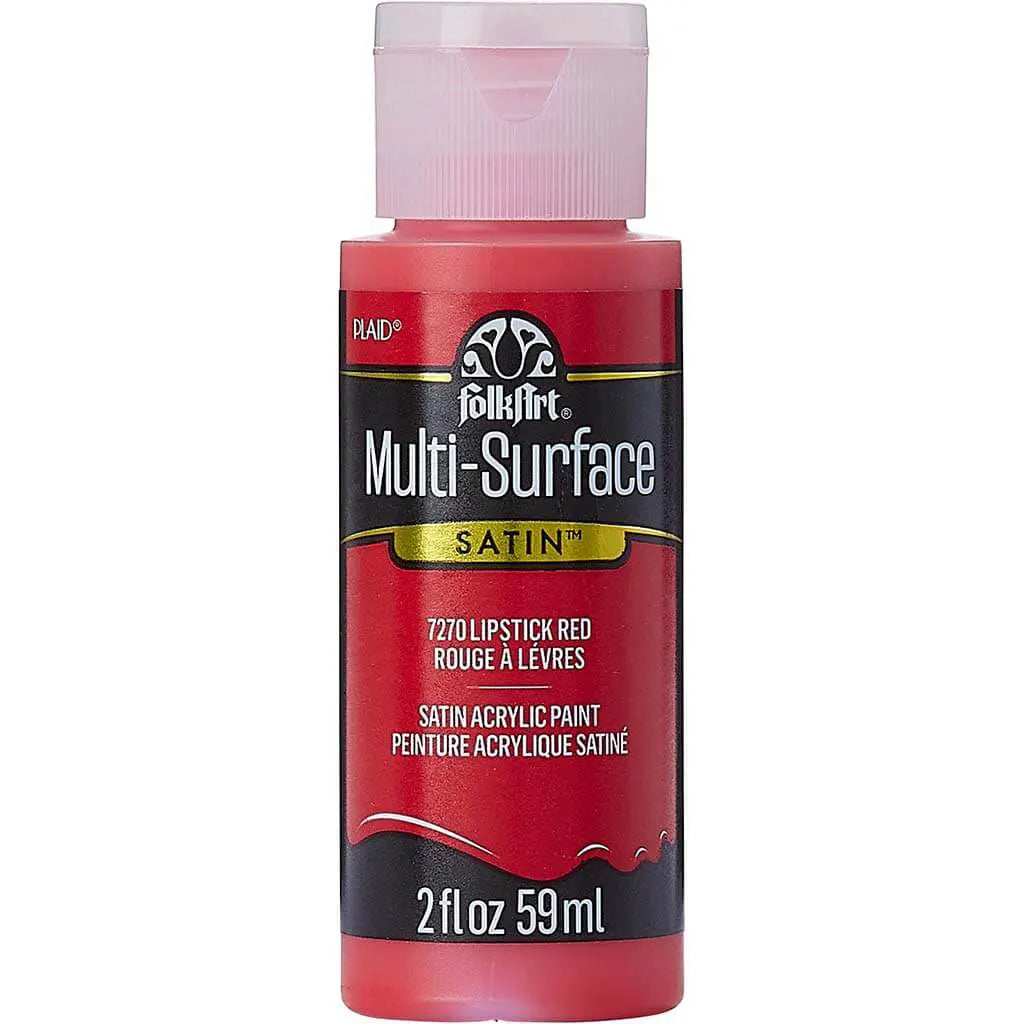 PLAID Folkart Multi-Surface Satin, 2oz, Lipstick Red