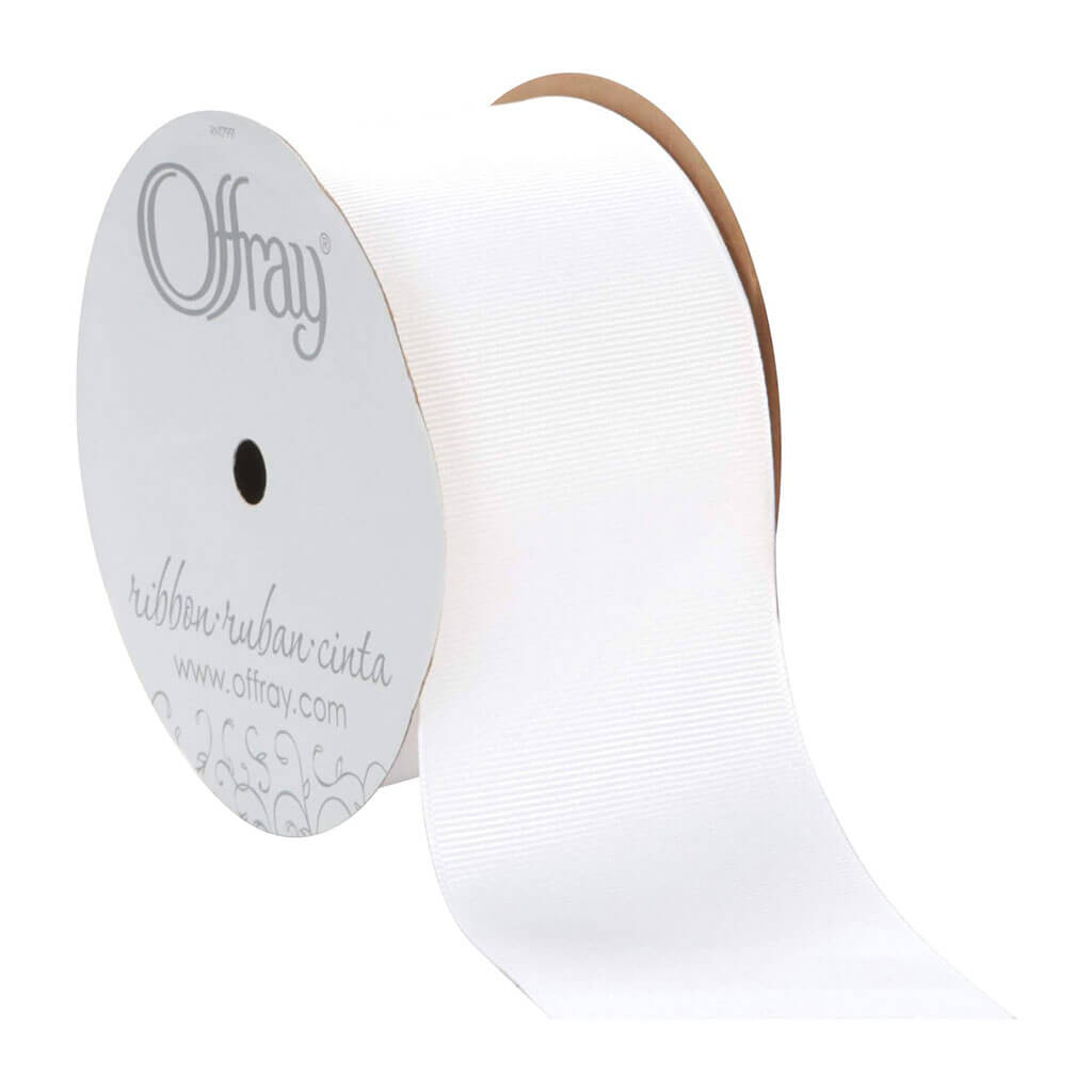 Grosgrain Craft Ribbon White 2.25in