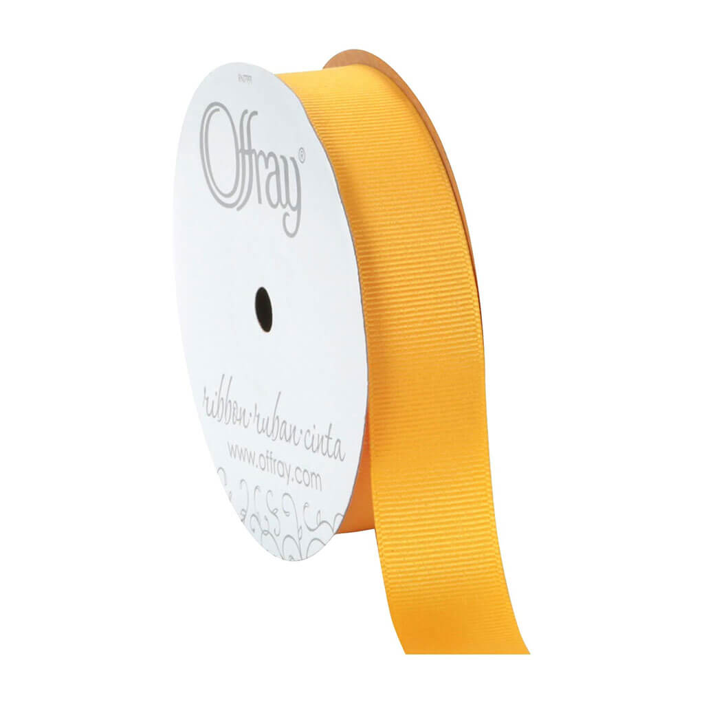 Grosgrain Craft Ribbon Yellow Gold 7/8in