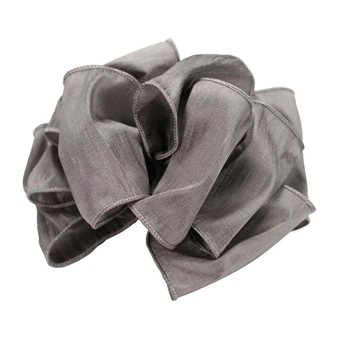 Wired Edge Taj Craft Ribbon Silver 4in