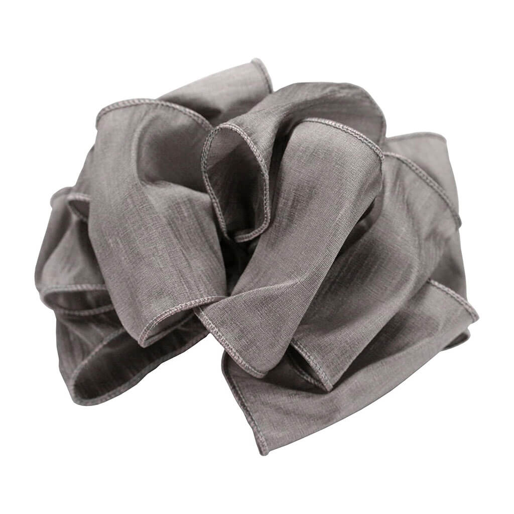 Wired Edge Taj Craft Ribbon Silver 4in