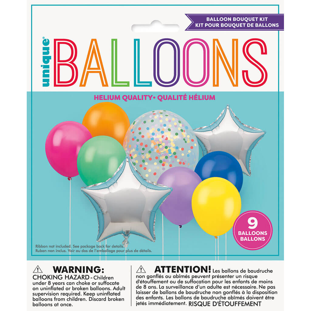 Colorful Star Foil &amp; Latex Balloon Kit, 9pc