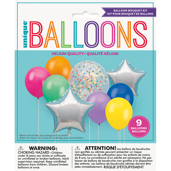 Colorful Star Foil & Latex Balloon Kit, 9pc