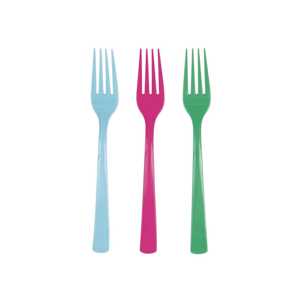 Plastic Forks Assorted Color, 18ct