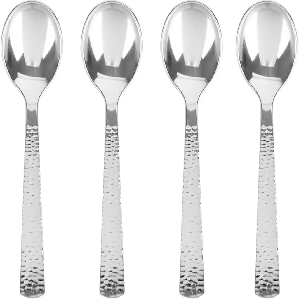 Hammered Silver Plastic spoon, 24ct