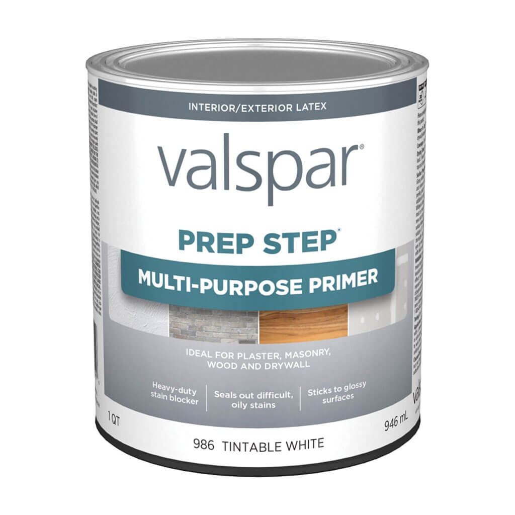 Valspar Prep Step 986 Series Multi-Purpose Primer, Tintable White, 1qt