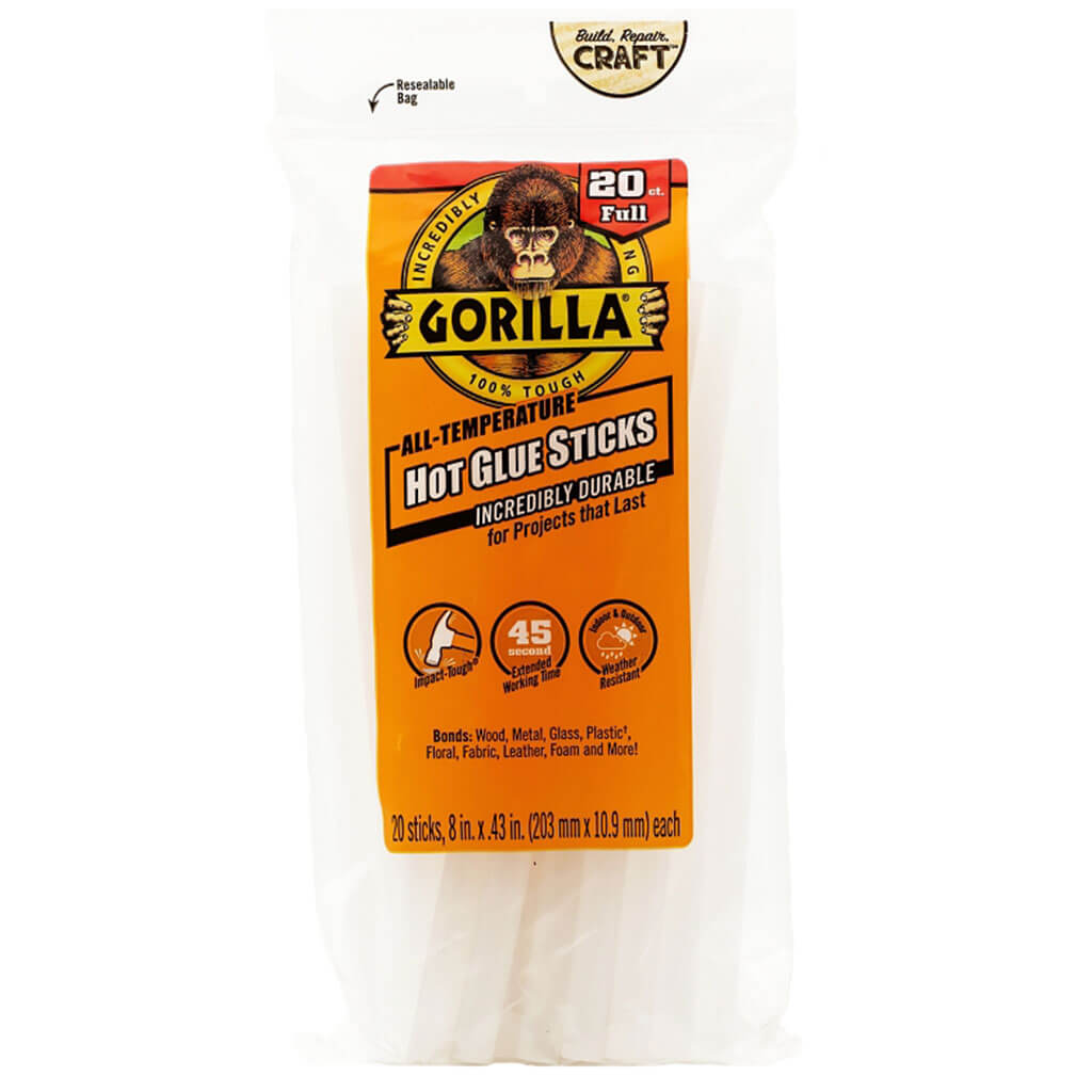 Gorilla Hot Glue Stick Full, 8in