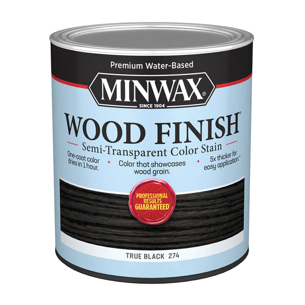 Minwax Inteior Wood Stain Semi Transparent True Black, 32oz