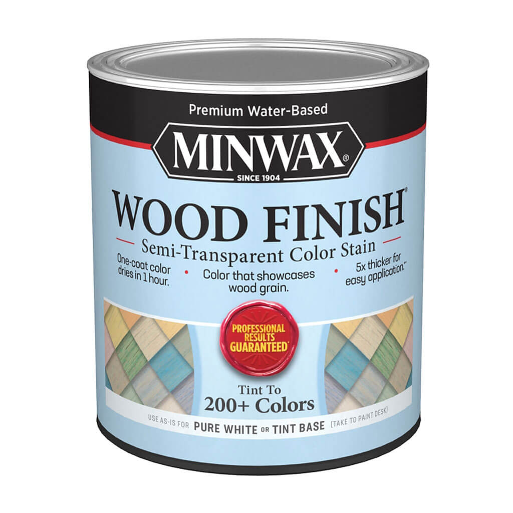 Minwax Wood Finish Stain Water-based, Semi-transparent, White, 1qt