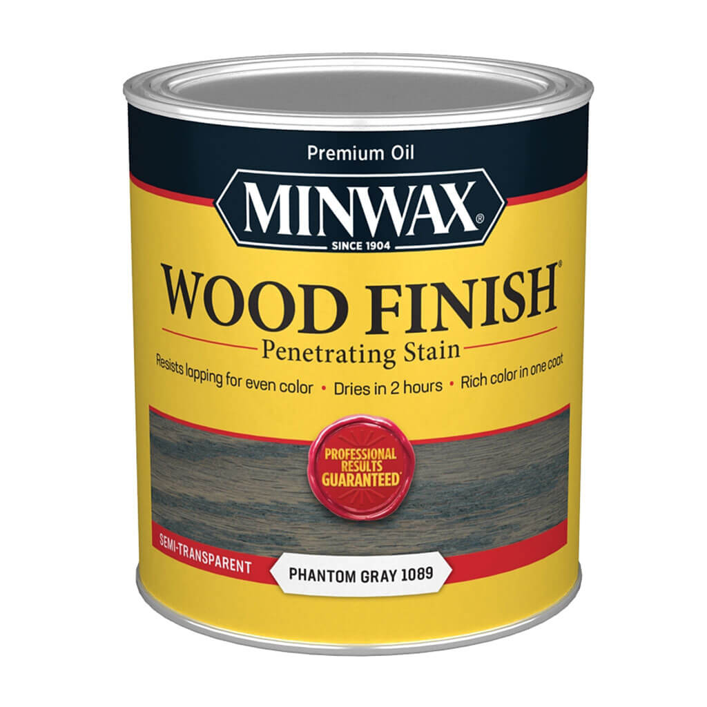 Minwax Wood Finish Wood Stain Phantom Gray Liquid, 1qt