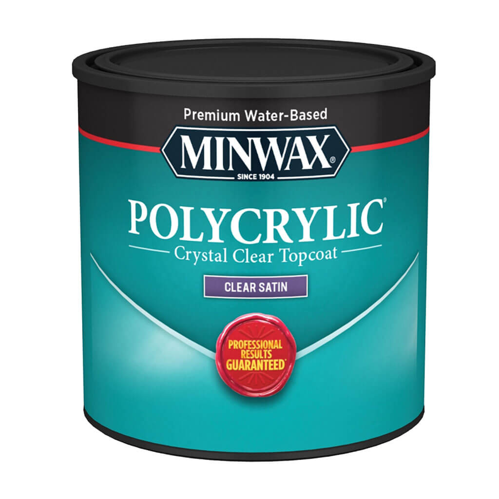 Minwax Polycrylic Protective Finish, Satin Clear, 0.5Pint