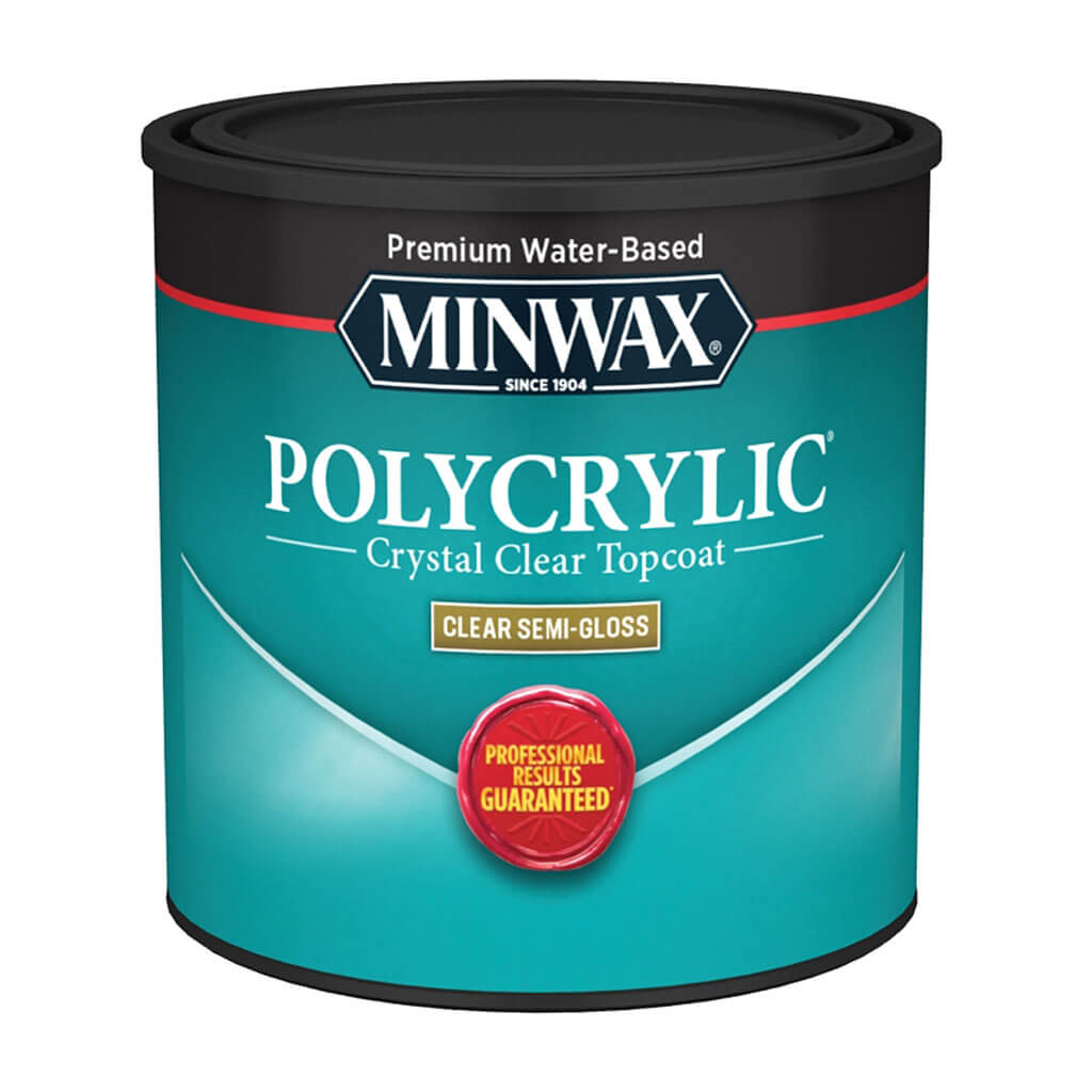 Minwax Polycrylic Waterbased Polyurethane Semi Gloss, 0.5pt