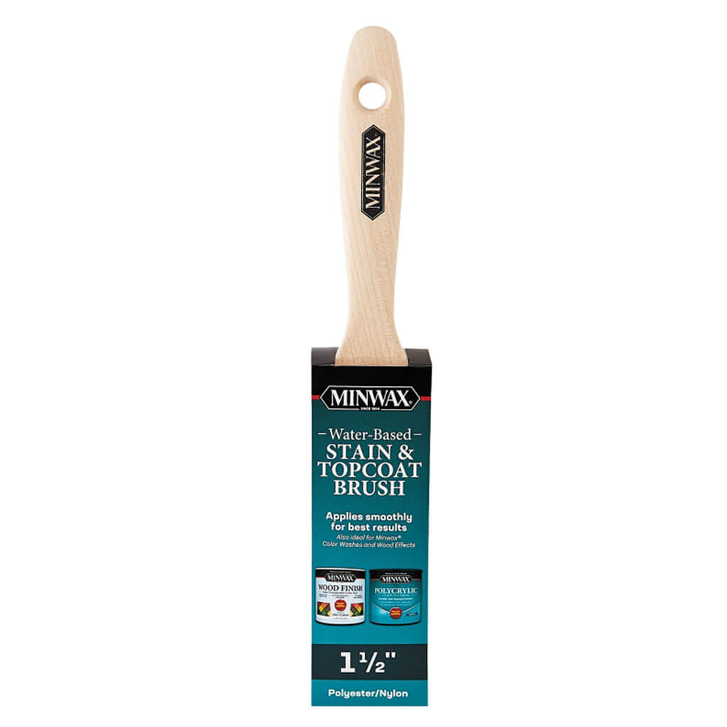 Minwax Polycrylic Brush Tapered, Nylon, 1.5in