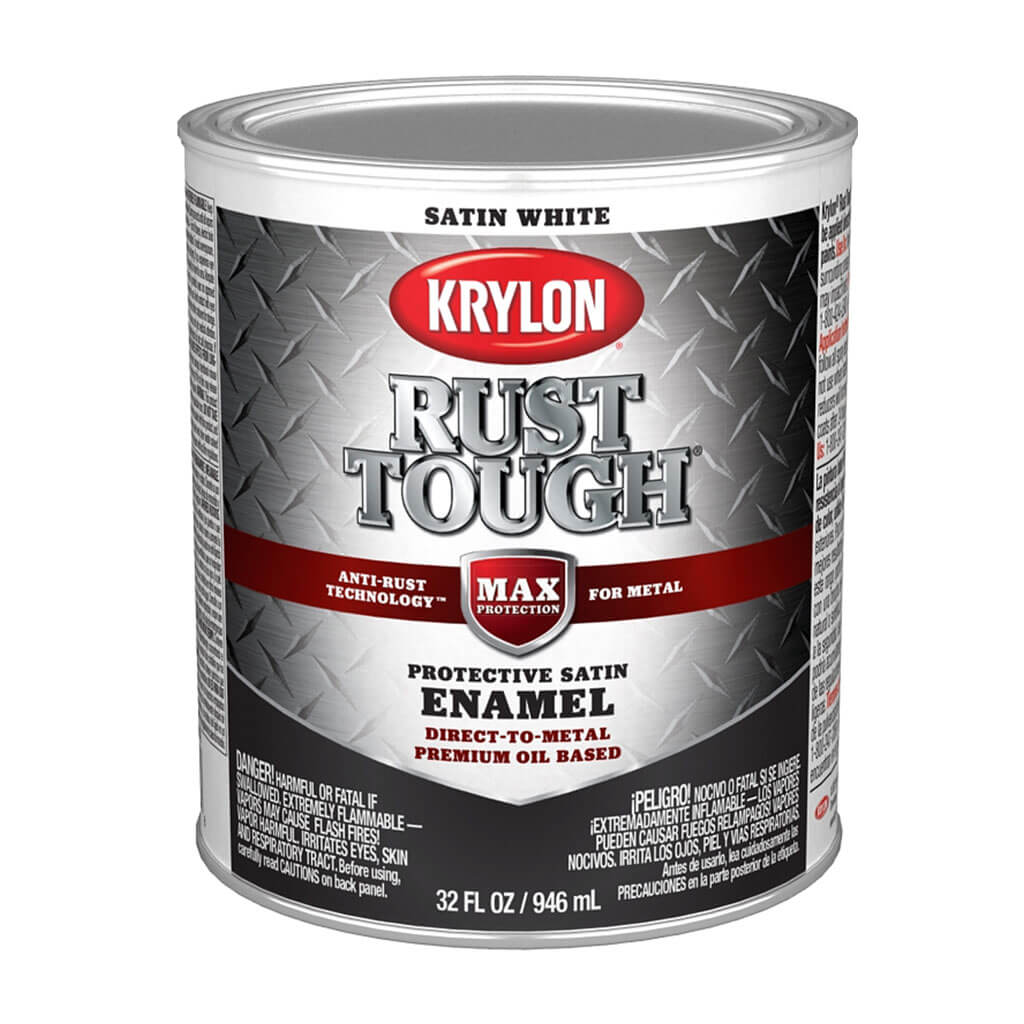 Krylon Rust Tough Enamel Satin White, 1qt