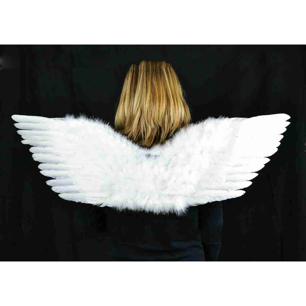 Touch of Nature Feather Adult Angel Wing 37x12in, White w/Elastic Straps