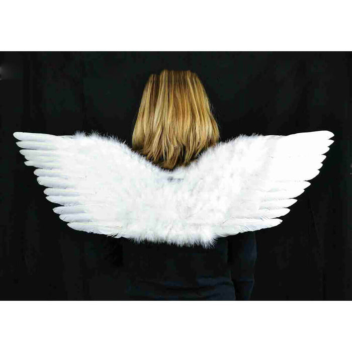 Touch of Nature Feather Adult Angel Wing 37x12in, White w/Elastic Straps