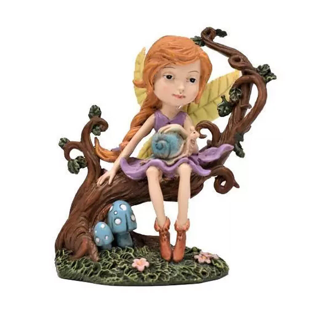 Touch of Nature 4.5in Miniature Girl Fairy Sitting in a Tree, 1pc