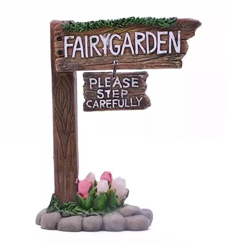 Touch of Nature 4.5in Miniature &quot;Fairy Garden&quot; Sign, 1pc