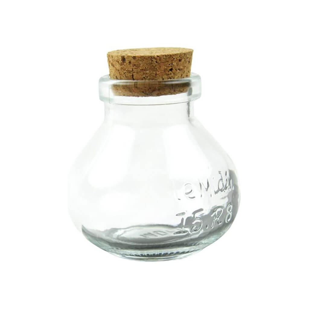 Touch of Nature Mini Glass Wide Mouth Bottle with Cork 100ML 3in, 1pc